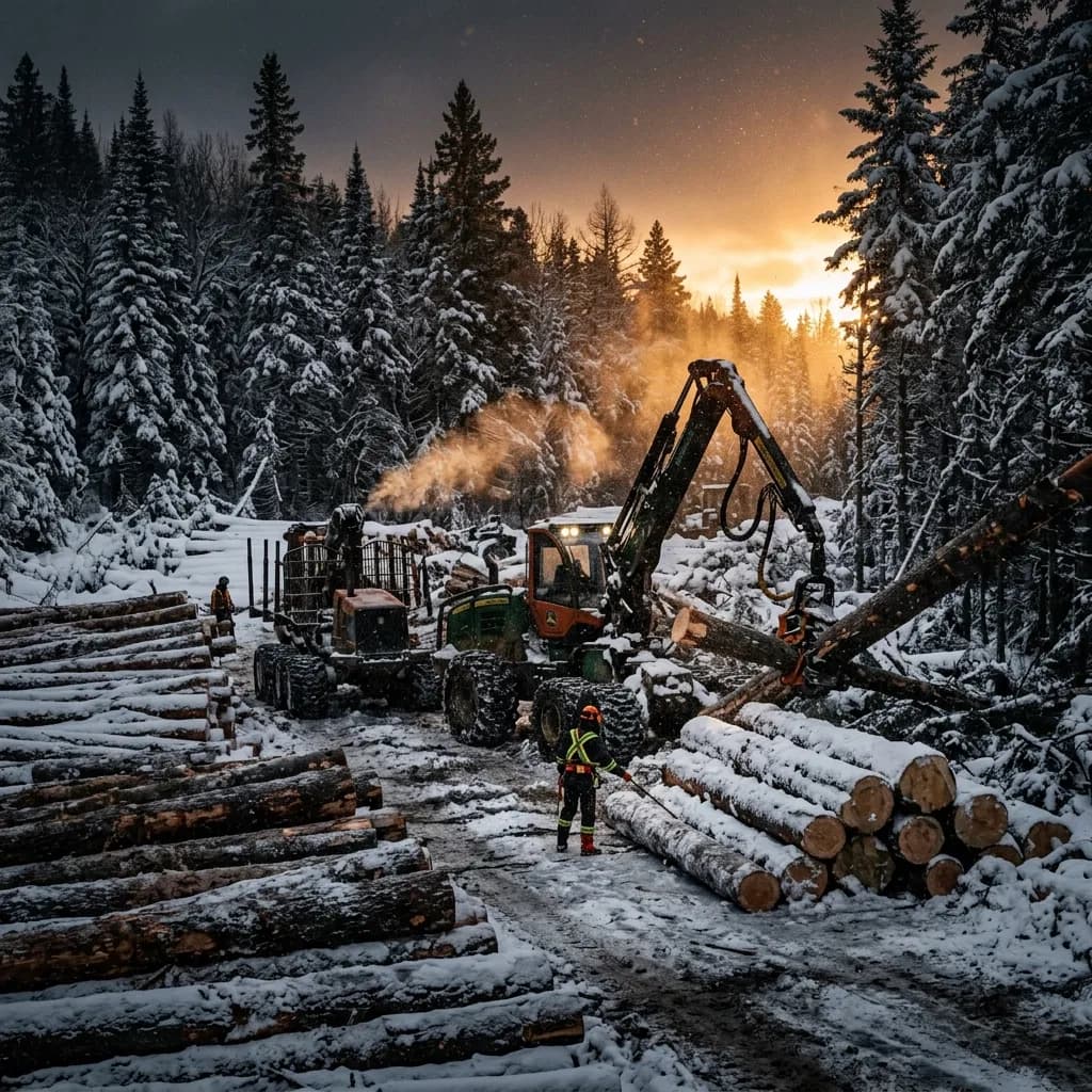Лес и зимняя заготовка древесины